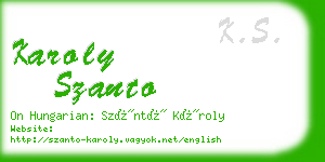 karoly szanto business card